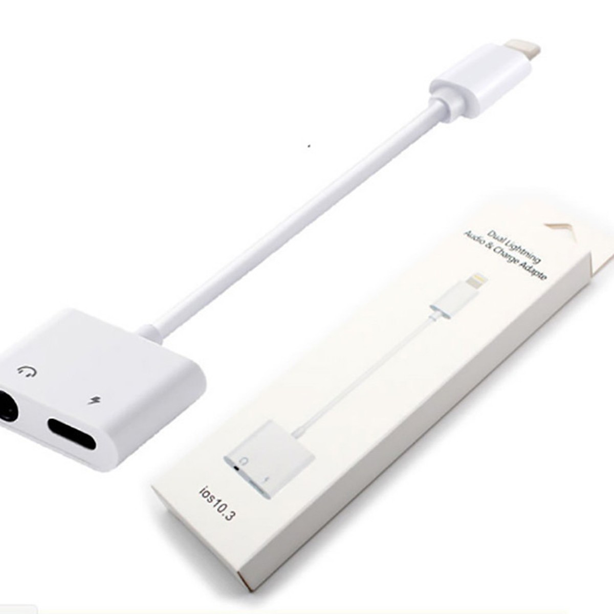 Cáp Chuyển Iphone Cổng Lightning Ra 2 Đầu Lightning Và 3.5mm