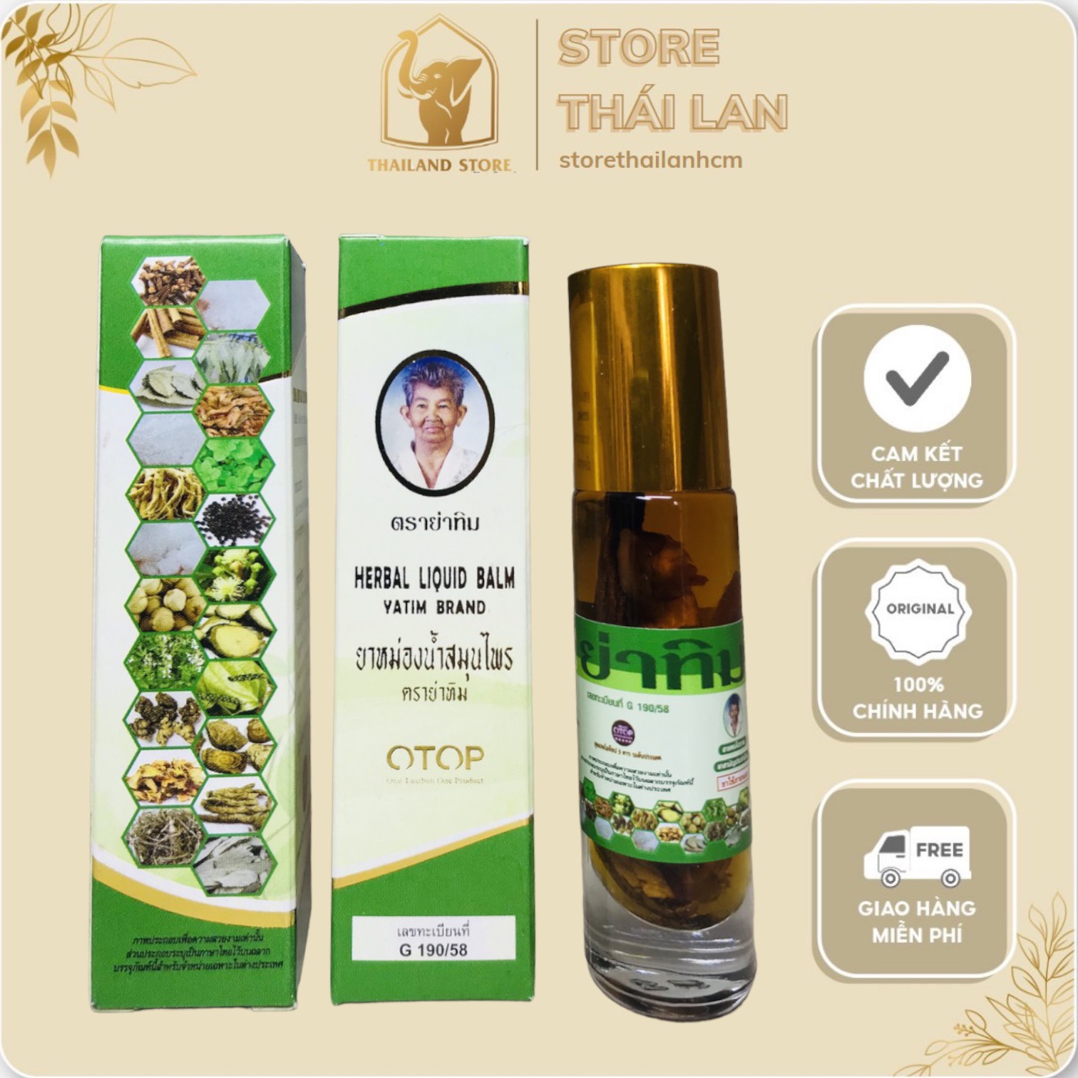 Dầu lăn 22 vị thảo mộc thái lan 8ml