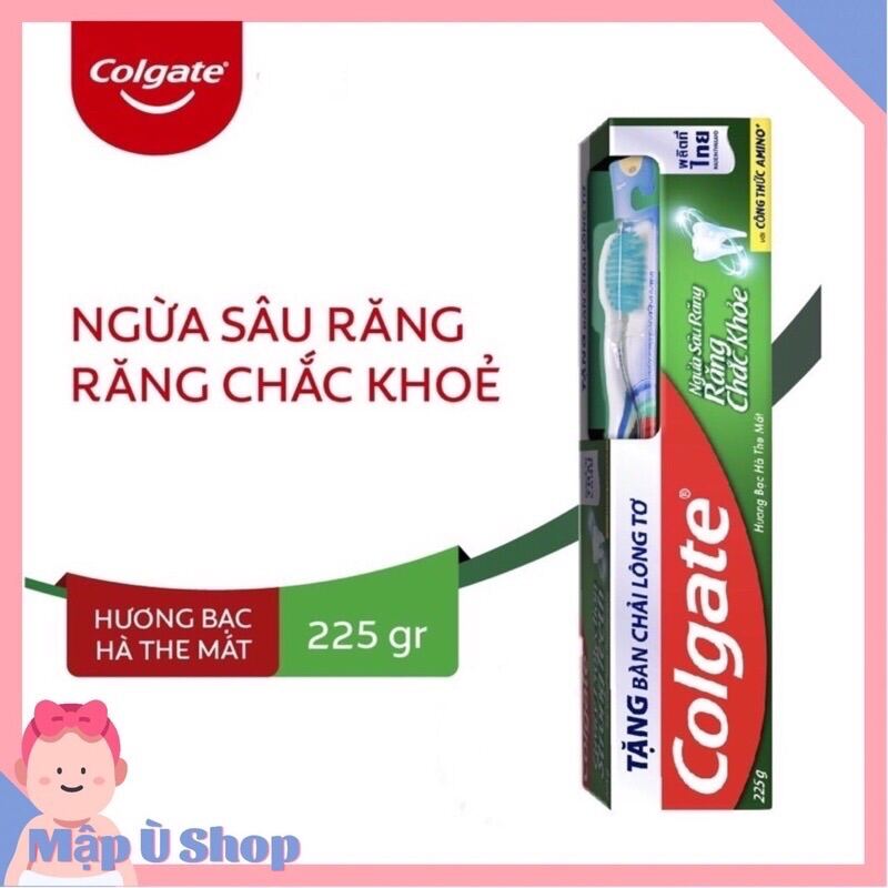 Kem đánh răng Colgate bạc hà ngừa sâu răng 225g tặng kèm bàn chải
