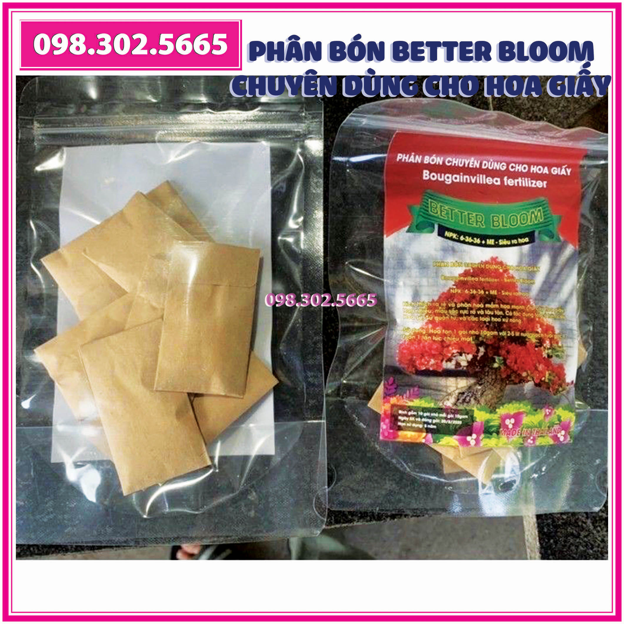 Phân bón NPK Better Bloom chuyên dùng cho hoa giấy - siêu ra hoa