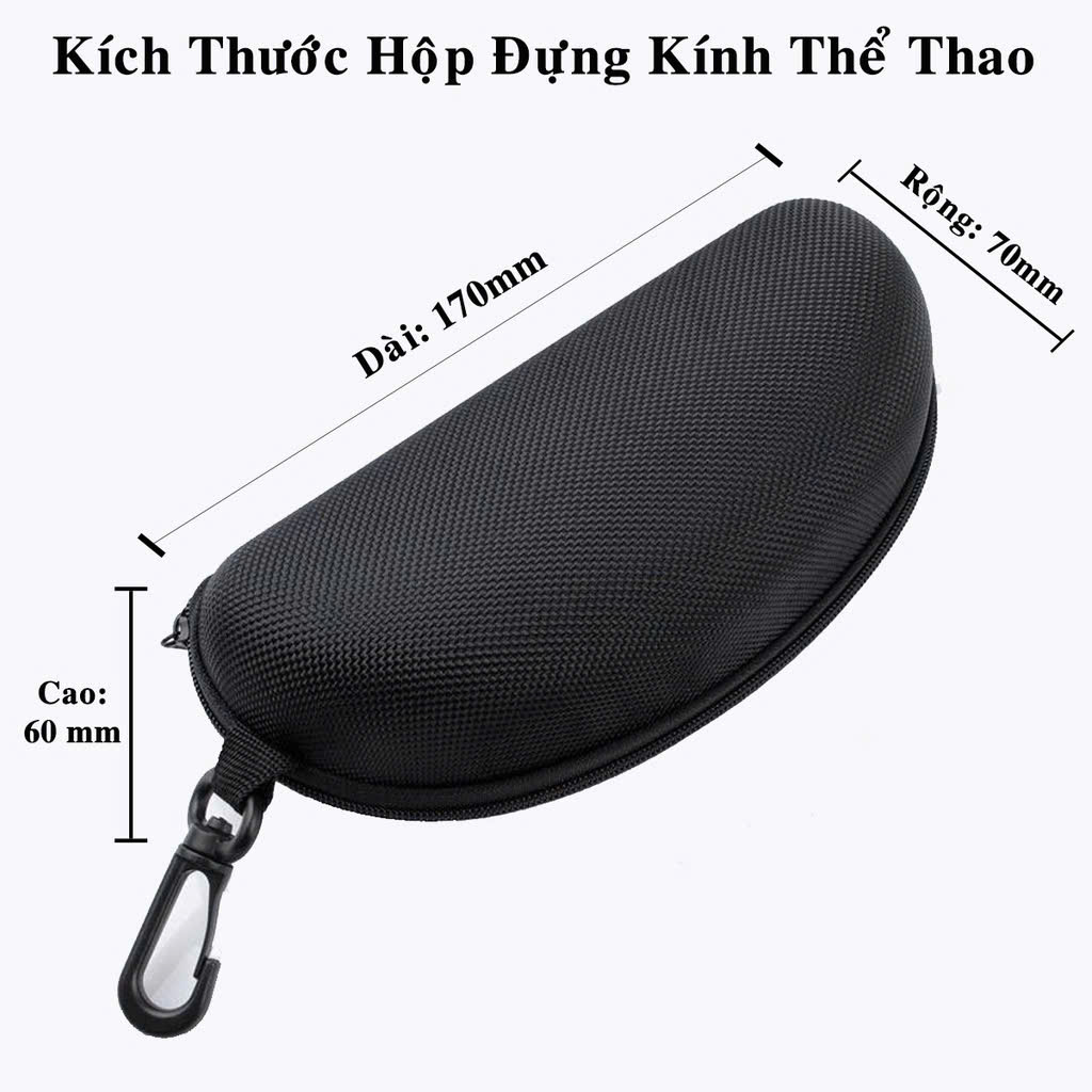 Hộp Đựng Kính Thể Thao Cao Cấp - Bao Vải Dây Kéo Đựng Mắt Kính Có Móc Treo Để Vừa Kính Bảo Hộ Size Lớn Nhất
