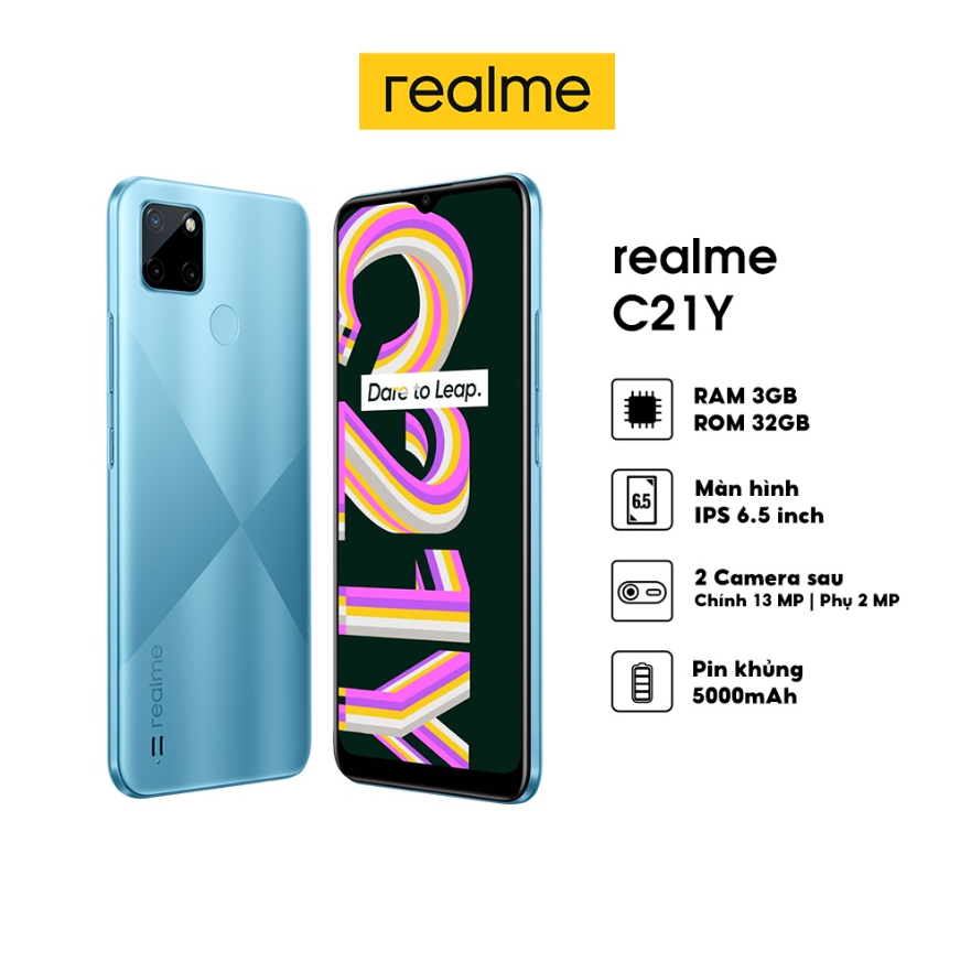 Điện thoại Realme C21Y 3GB 32GB Hàng Chính Hãng, Mới 100%
