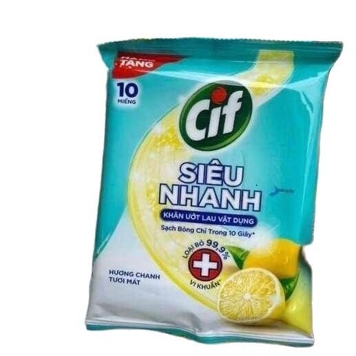 Combo 10 gói khăn ướt đa năng Cif 10 miếng