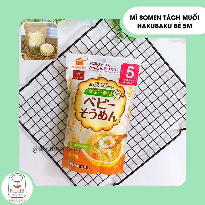 Mì somen tách muối Hakubaku Cho Bé 5 Tháng (Mì số 5)