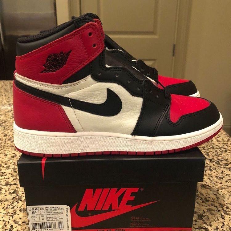 Giày Thể Thao J0rdan 1 Bred toe ( JD1 đỏ đen cao cổ)