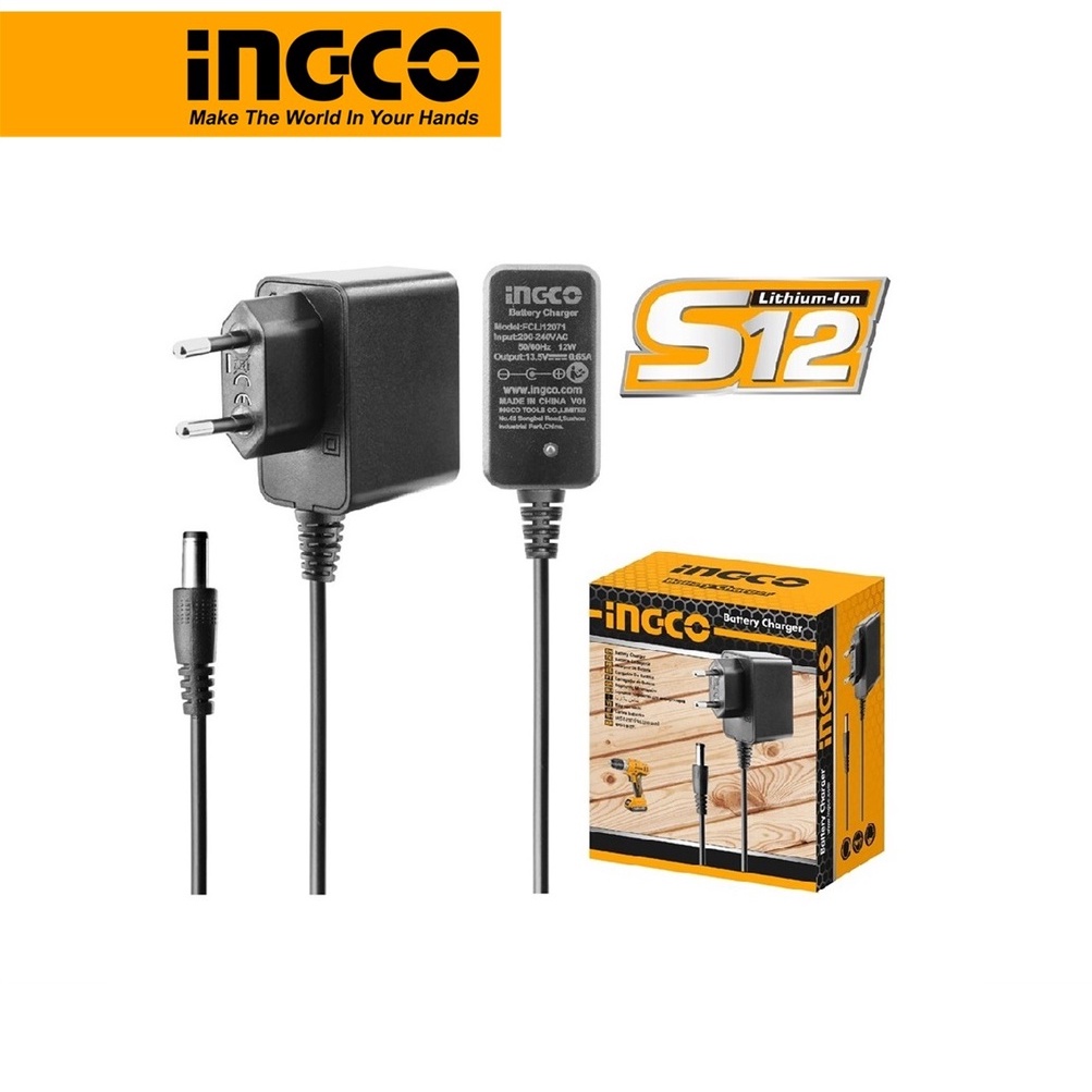 Adapter sạc pin Lithium-Ion S12V INGCO FCLI12071