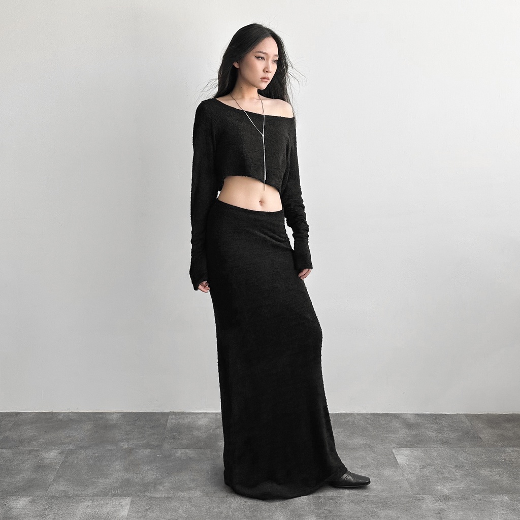 HIGHCHIC - FAIRY SET - Set váy đen lông thỏ cực slay