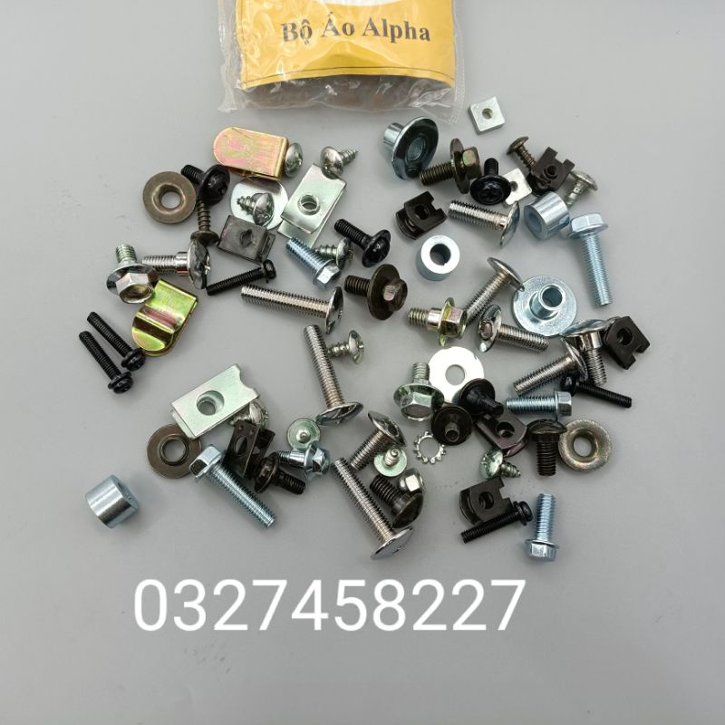 Bộ ốc vít bắt nhựa dàn áo xe Wave Alpha