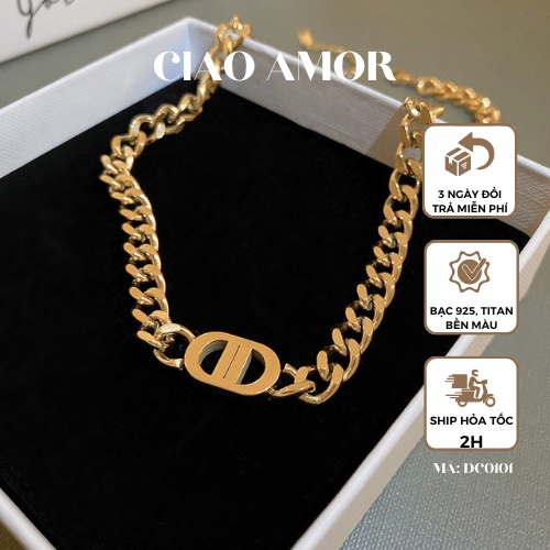 Dây chuyền xích nữ, Vòng cổ xích to bản dày CD cá tính Trang sức Ciao Amor - DC0101
