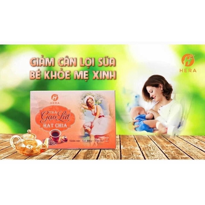 Trà Gạo Lứt Hạt Chia Giảm Cân - Giữ Dáng - Đẹp Da & hỗ trợ sức khỏe Hera