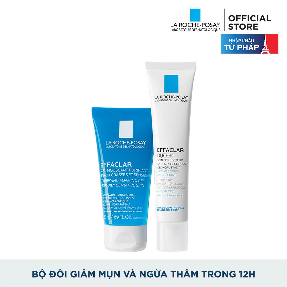 Bộ đôi Kem dưỡng + Gel rửa mặt cho da dầu mụn La Roche Posay|ProductId:479