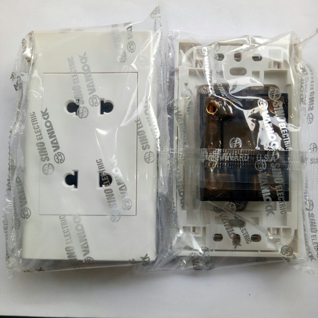 [SINO] Ổ Cắm Đôi 2 Chấu - 16A Dòng S18