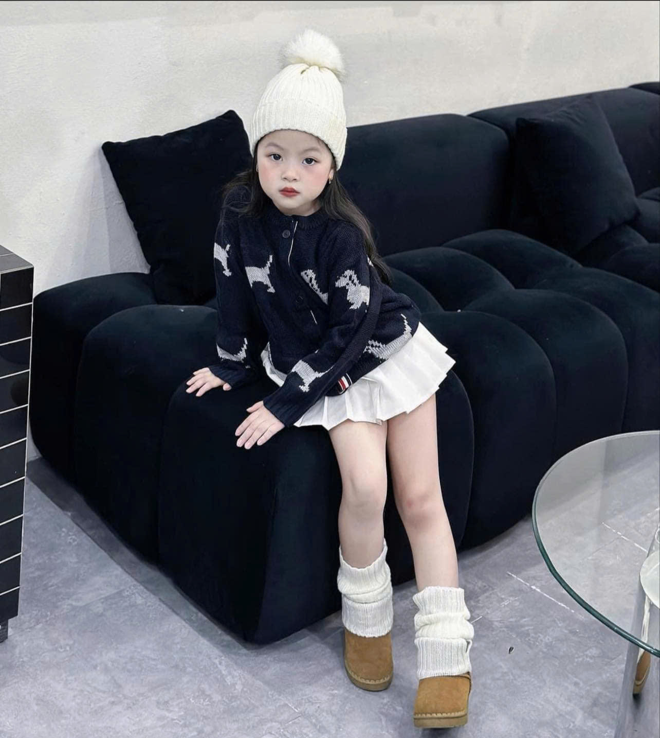 Giày bốt/ boot cho bé da lộn lót lông cổ cao siêu đẹp