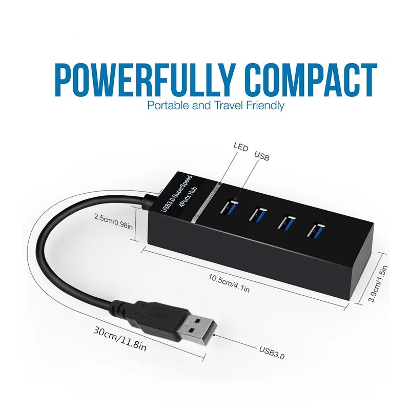 Hub USB, bộ chia 4 cổng USB 3.0 tốc độ cao cho máy tính