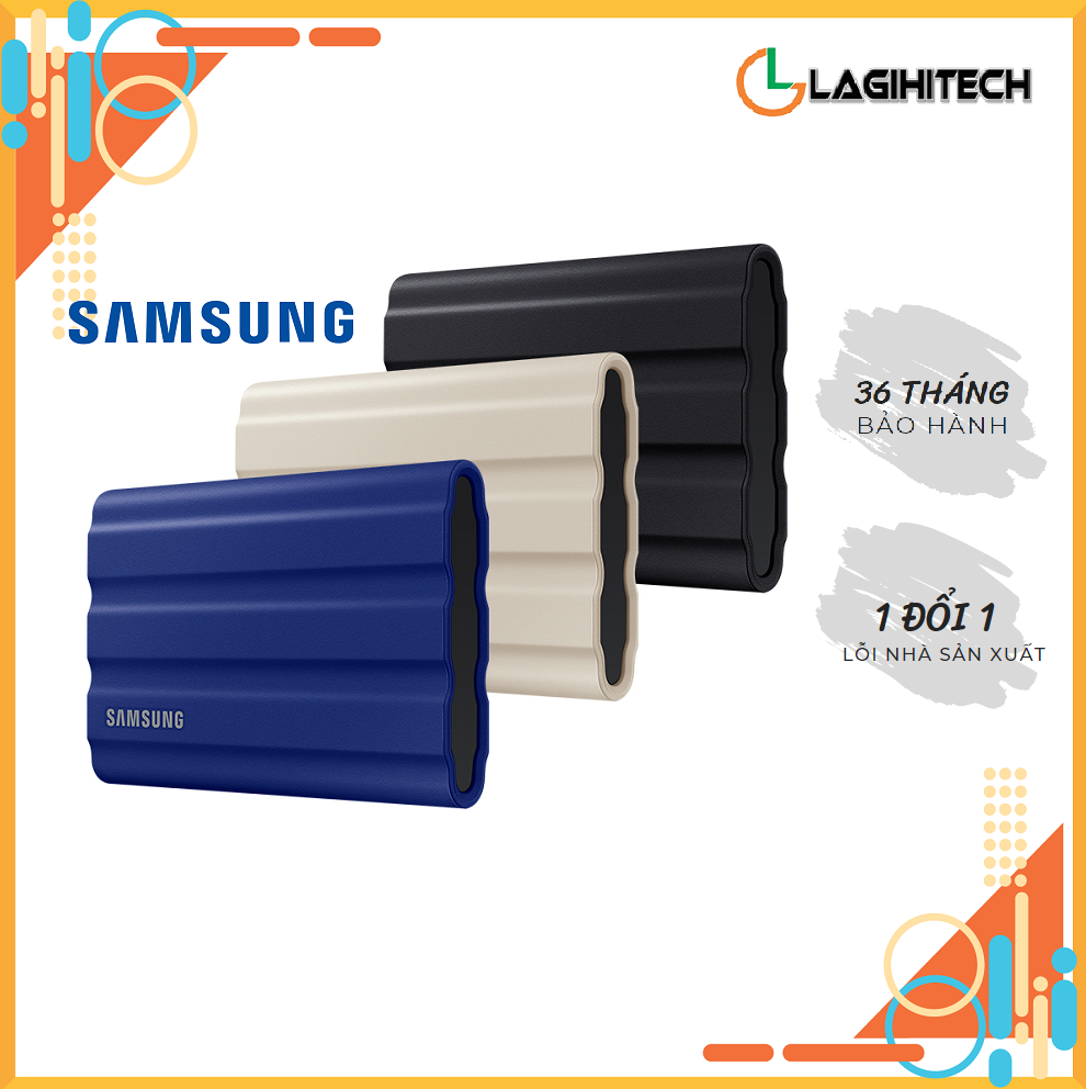 *Lagihitech* Ổ Cứng Di Động Portable SSD Samsung T7 Shield Portable 1TB / 2TB / 4TB USB 3.2 Gen 2 Bảo hành 3 năm - Chính hãng Samsung
