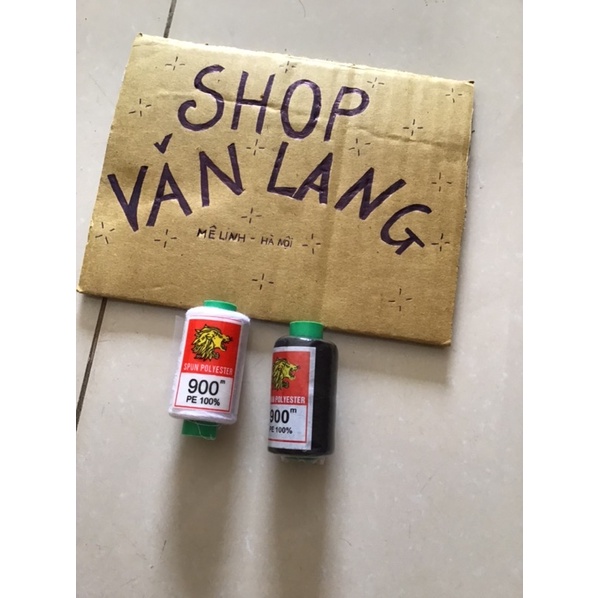 [Free Ship] - Chỉ may màu trắng / đen cuộn 900 mét