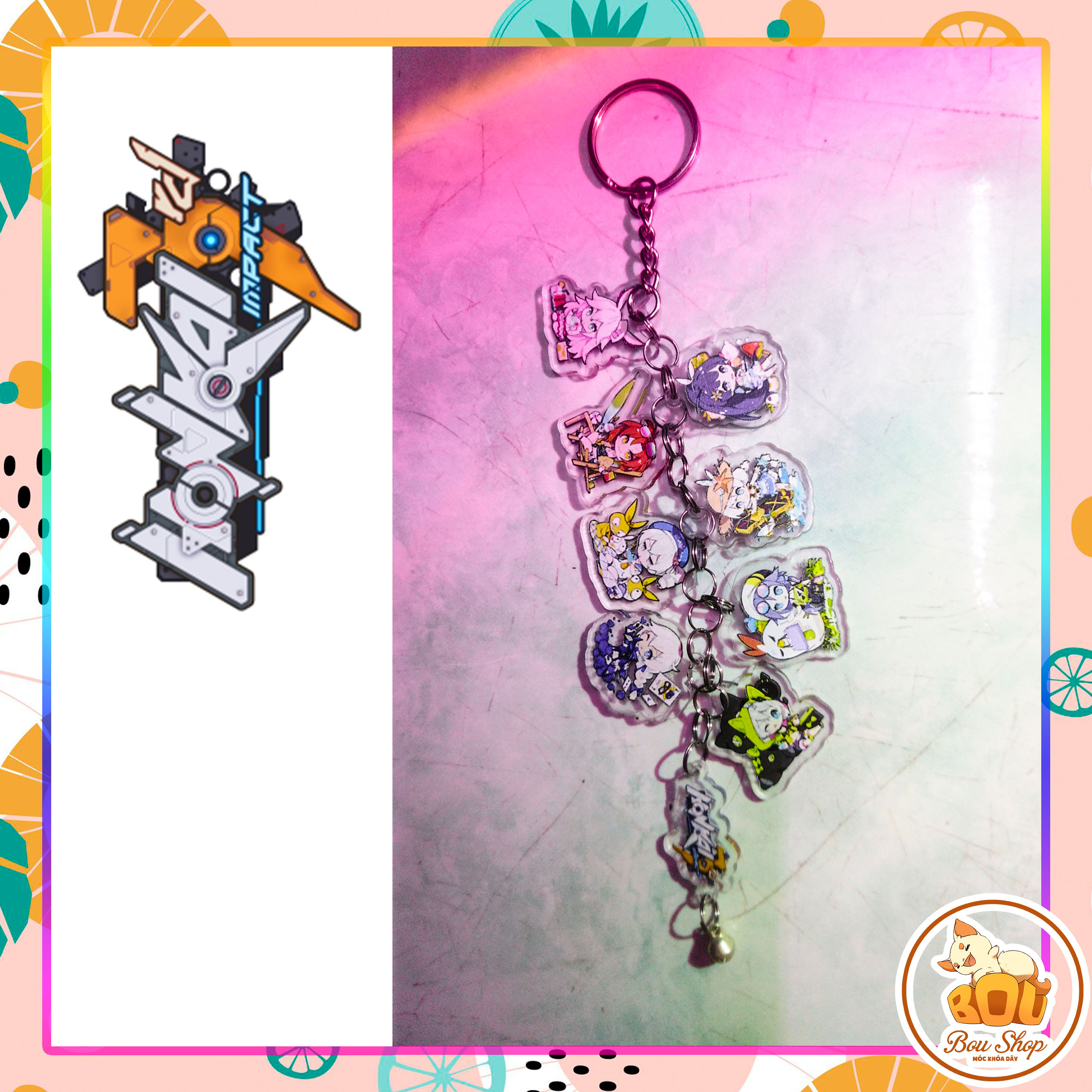 [HCM]Móc khóa dây game Honkai Impact 3rd Acrylic Mica