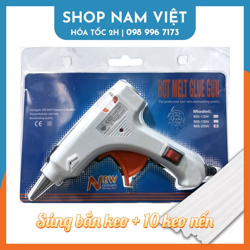 Súng Bắn Keo (Cỡ Lớn/Nhỏ) Kèm 10 Keo Nến Silicon (Loại tốt)