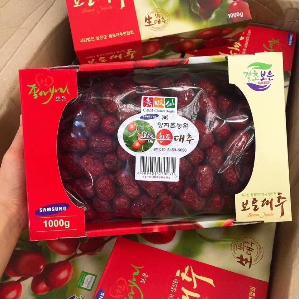 Táo đỏ sấy khô hàn quốc hộp 1kg