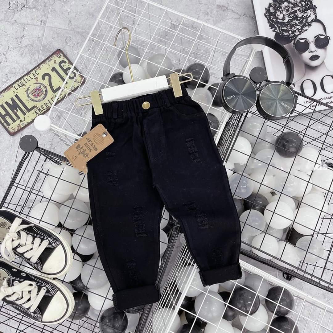 Quần kaki đen trắng rách loại đẹp