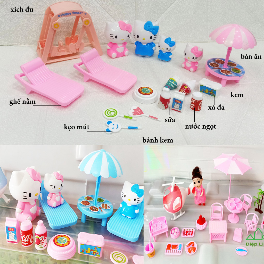 [HCM]Đồ Chơi Hello Kitty Búp Bê Dù Máy Bay Xích Đu - Diệp Linh