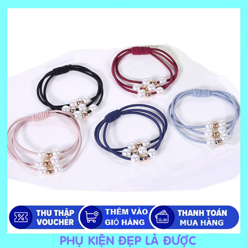 [HCM]Dây Cột Tóc Đính Đá Nhiều Lớp Sang Trọng