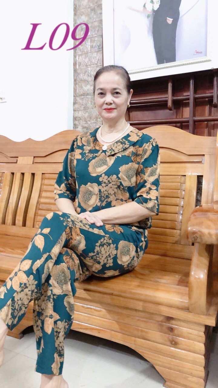 CB4 Đồ Bộ Trung Niên Chất cát lụa hàn châu quần dài