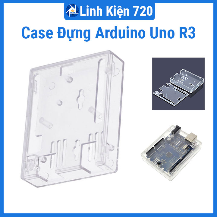 Vỏ case mica đựng, bảo vệ Arduino Uno R3