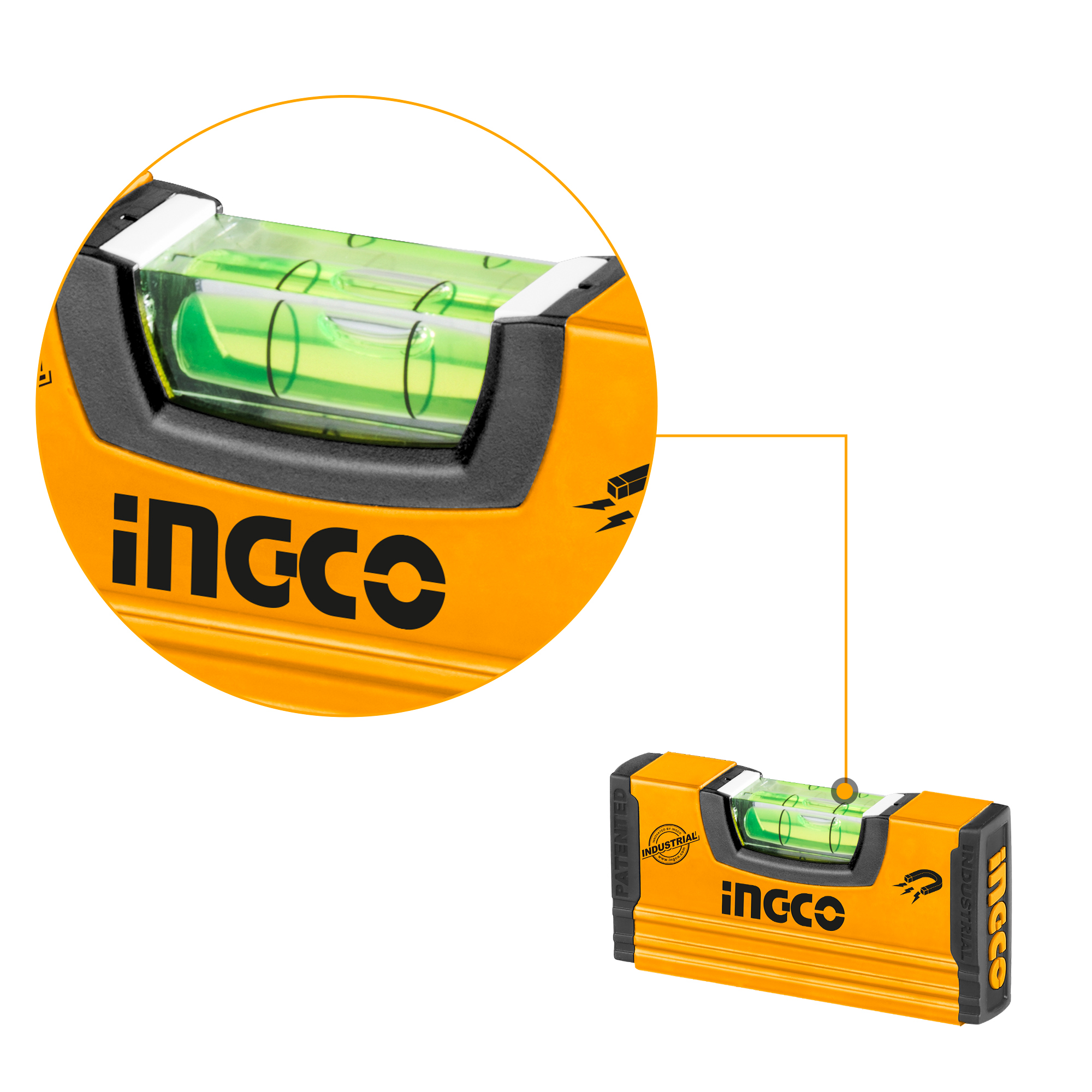 Thước thủy mini bỏ túi có nam châm INGCO HMSL03101