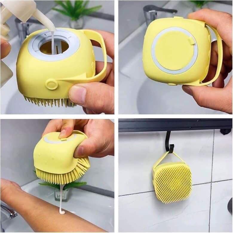 Bông tắm silicon có chỗ đựng sữa tắm
