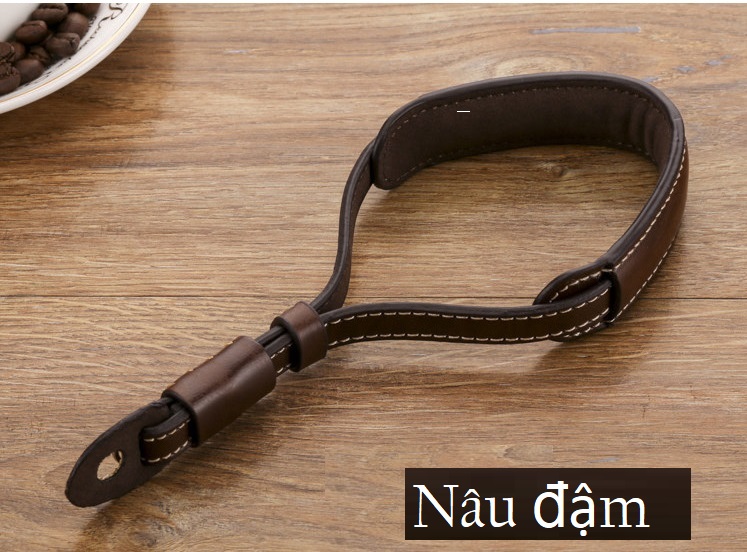 [HCM]Dây máy ảnh đeo cổ tay Handstrap da bò