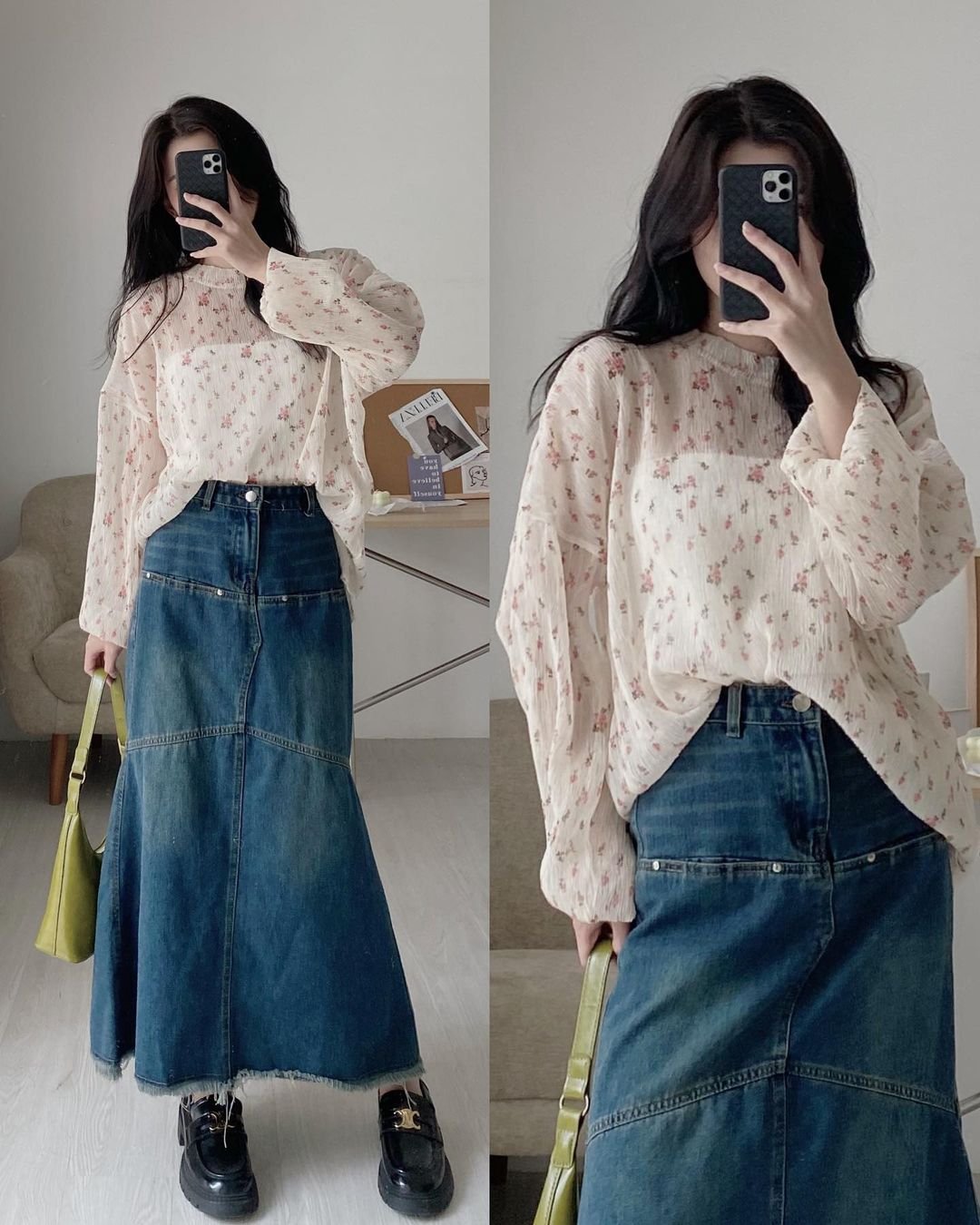 Set áo hoa nhí tay bo xuyên thấu kèm quây flora bloom siêu xinh