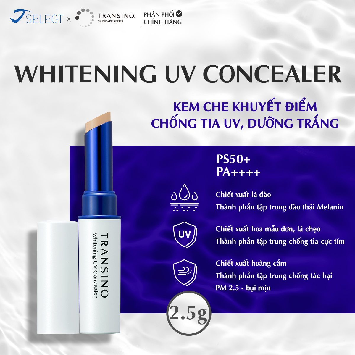Kem che khuyết điểm chống tia UV và dưỡng trắng TRANSINO