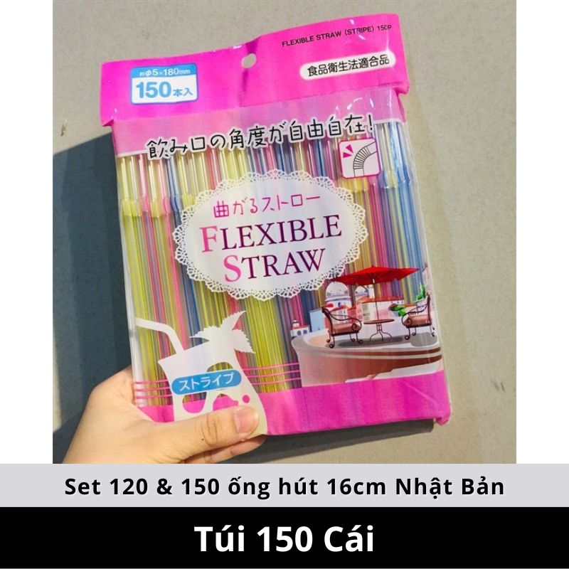 Set 120 & 150 ống hút 16cm nhật bản tiện lợi cho bé