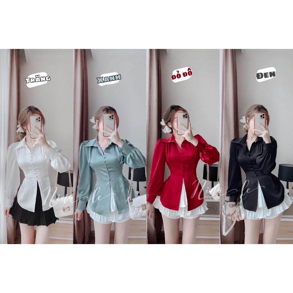 ÁO PEPLUM NÚT BỌC NƠ LƯNG (KÈM VIDEO HÌNH THẬT)