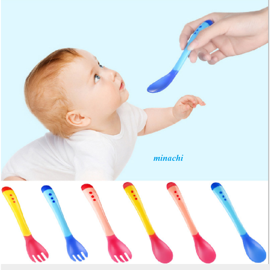 Set 2 Thìa ăn dặm báo nóng an tan cho bé