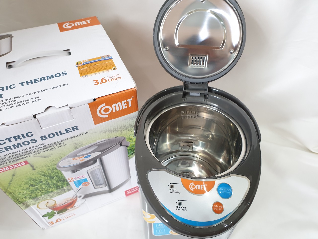 Bình thuỷ điện dung tích Comet CM3226 - 3.6L