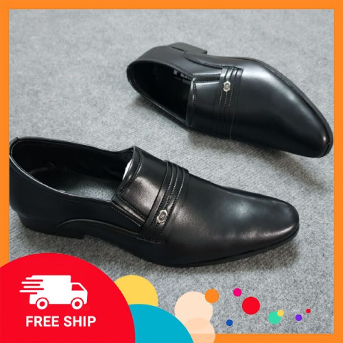 Giày da nam ⚡️ TRỢ GIÁ⚡️ không dây, mũi cong lịch lãm, Giày tây nam công sở kết hợp quần âu kaki đi chơi, dự tiệc