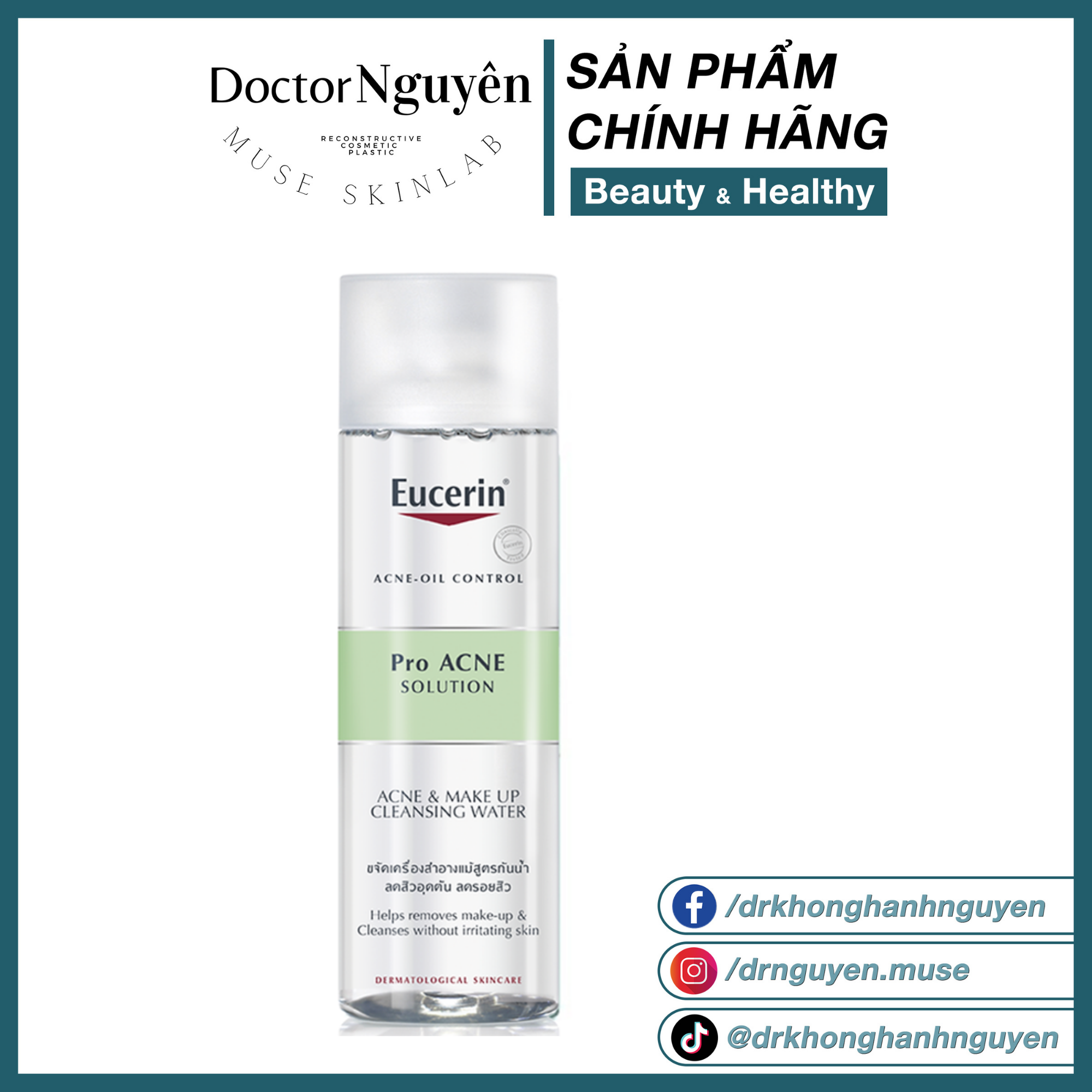 [HÀNG NHẬP KHẨU] Nước Tẩy Trang Eucerin ProAcne Acne & Make Up Cleansing Water
