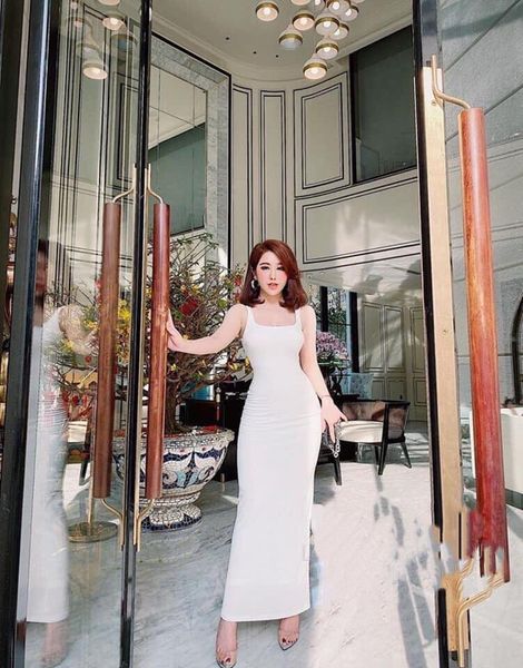 váy maxi cổ U