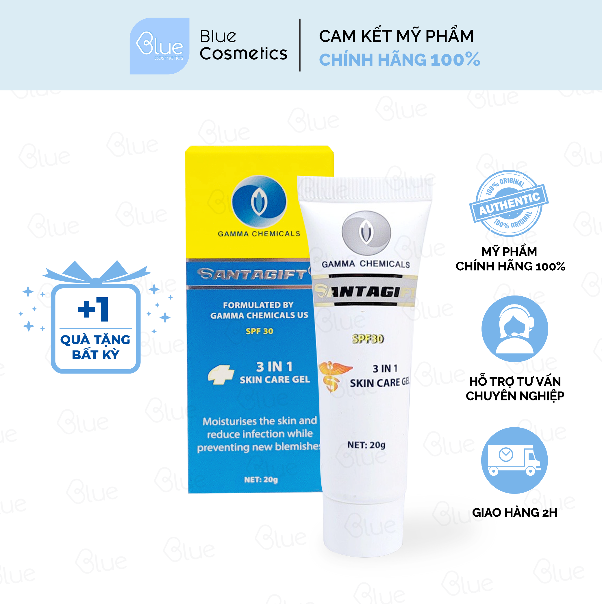 Cream acne santagift-gel helps reduce acne, prevent intensive, fade the scar, nourishing brightening skin
