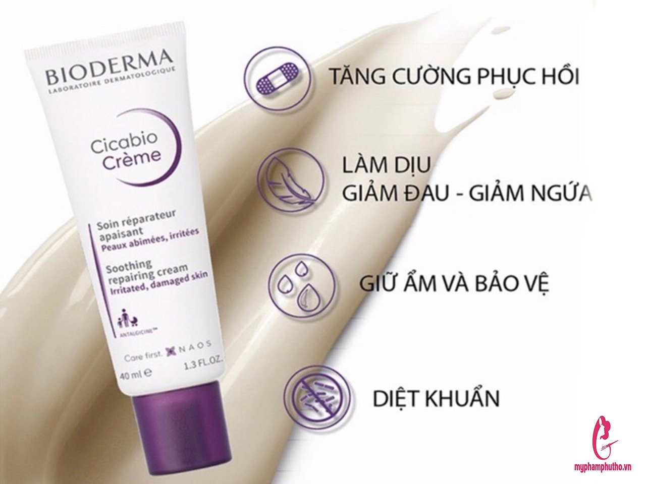 Bioderma kem dưỡng tím phục hồi da 100ml