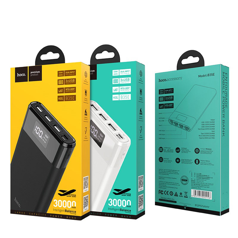 Pin Sạc dự phòng Hoco B35E - Dung Lượng 30.000 mAh