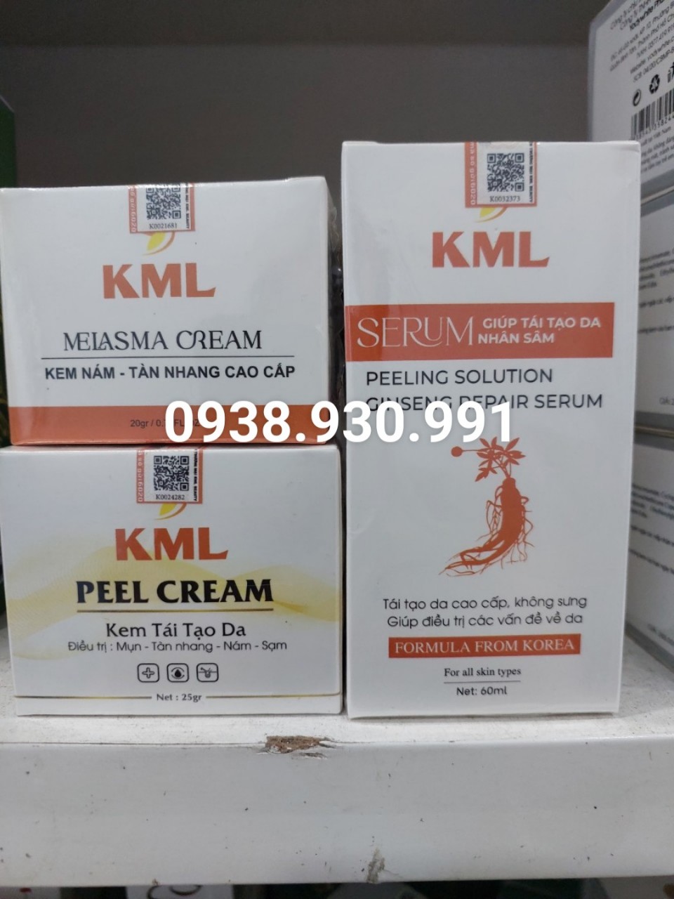 Combo tái tạo peel da KML