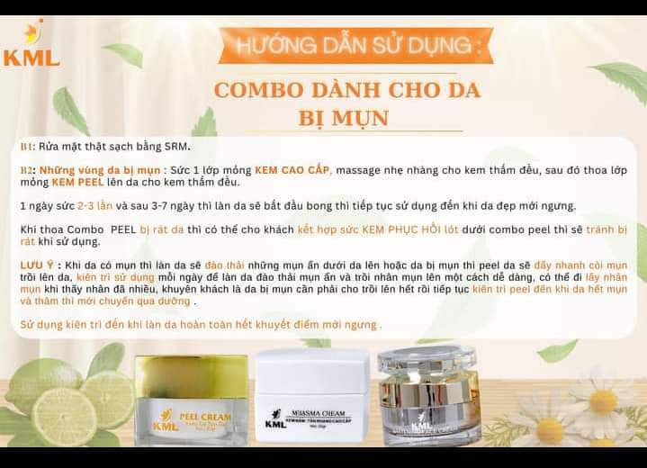 Combo tái tạo peel da KML
