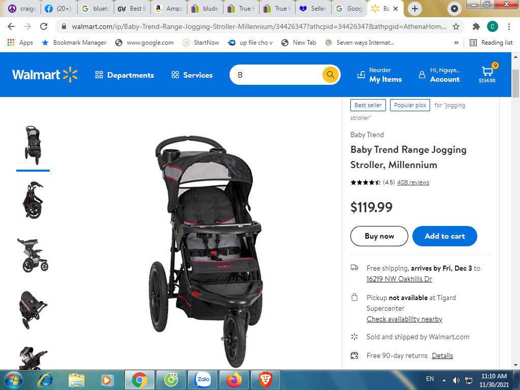 Xe đẩy bé stroller Baby Trend US