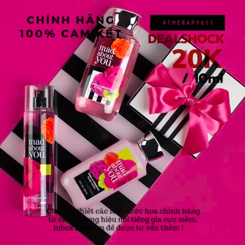 Xịt thơm body mist bath & body works đủ mùi 10ml)