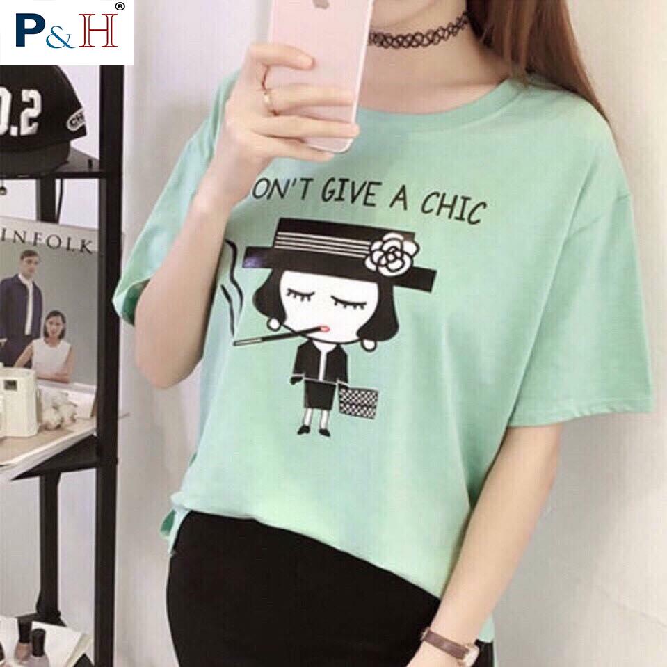 Áo thun nữ dont give a chic thời trang nhiều màu
