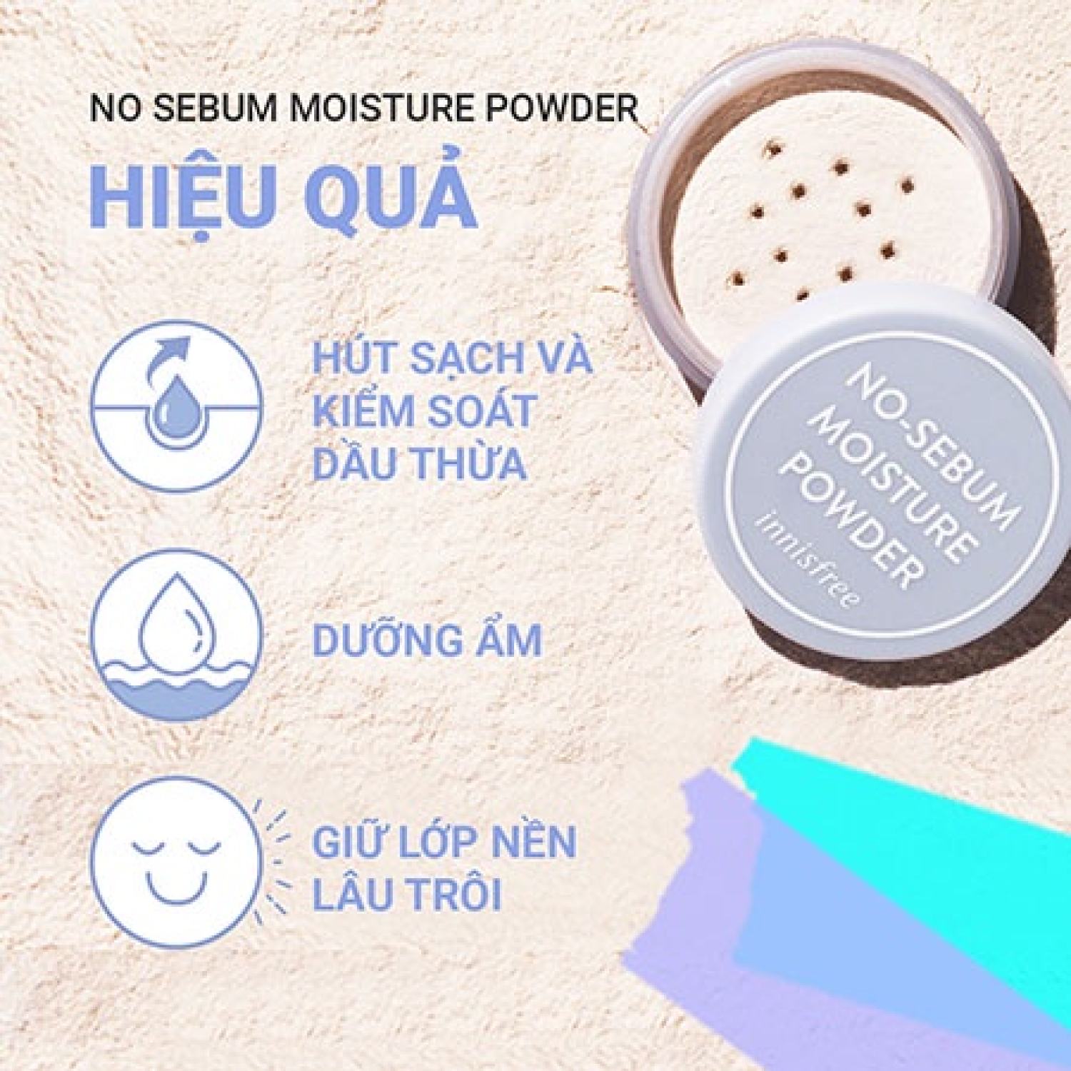 [Hàn Quốc] Phấn Phủ Dạng Bột Kiềm Dầu Innisfree  No Sebum 5g