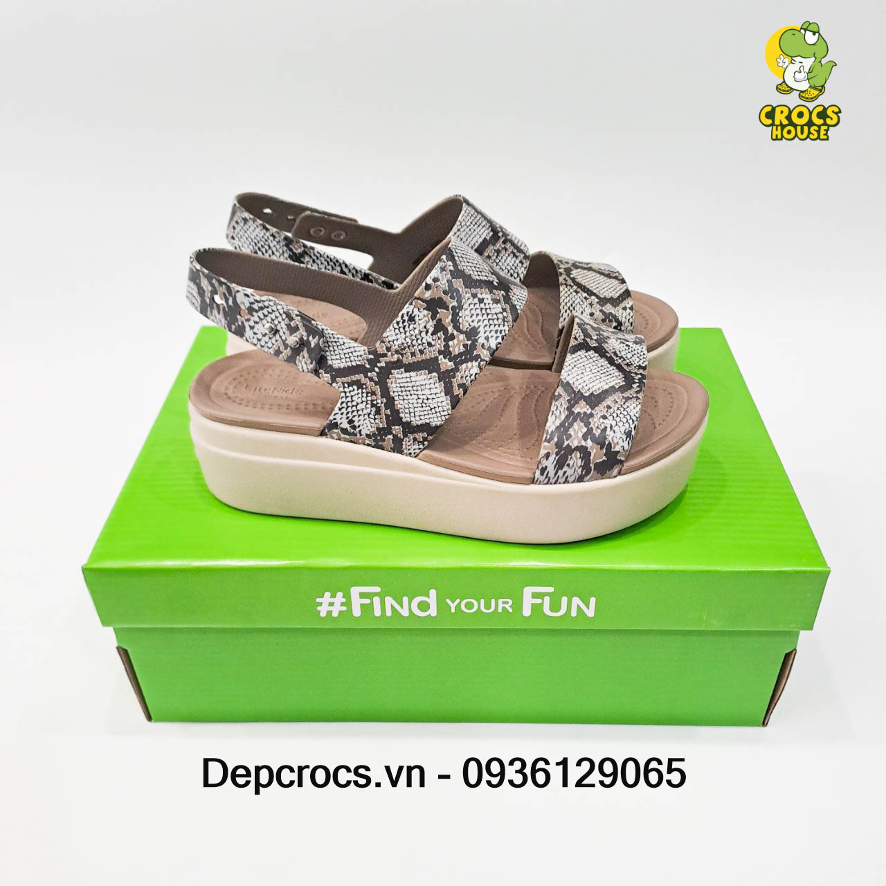 Sandal croos đế xuồng brooklyn 5 phân nữ nhiều màu xăng đan croos nữ đế xuồng hàng cao cấp - Nhà Cá Sấu